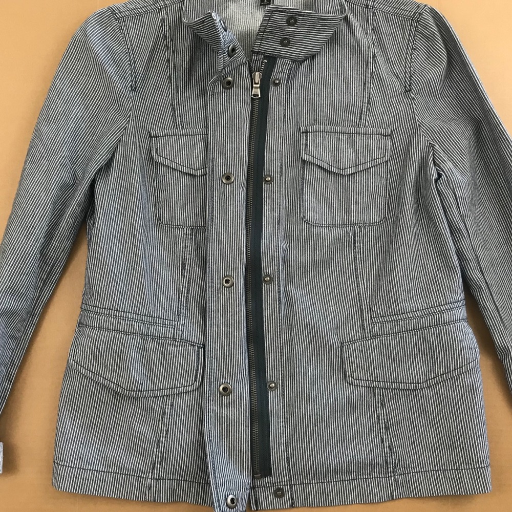 Talbots Gray Striped Jacket - image 5